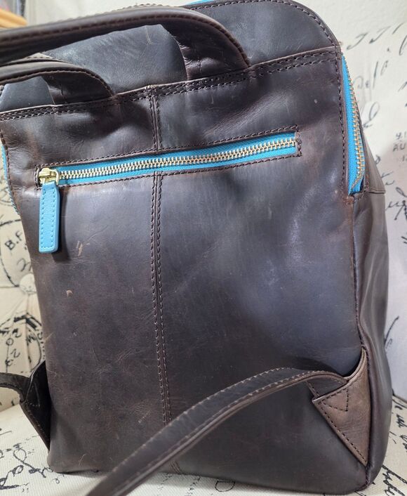 Franki Ray Salacious Sasha Full-Grain Brown Leather Mini Backpack Turquoise Blue main image 6